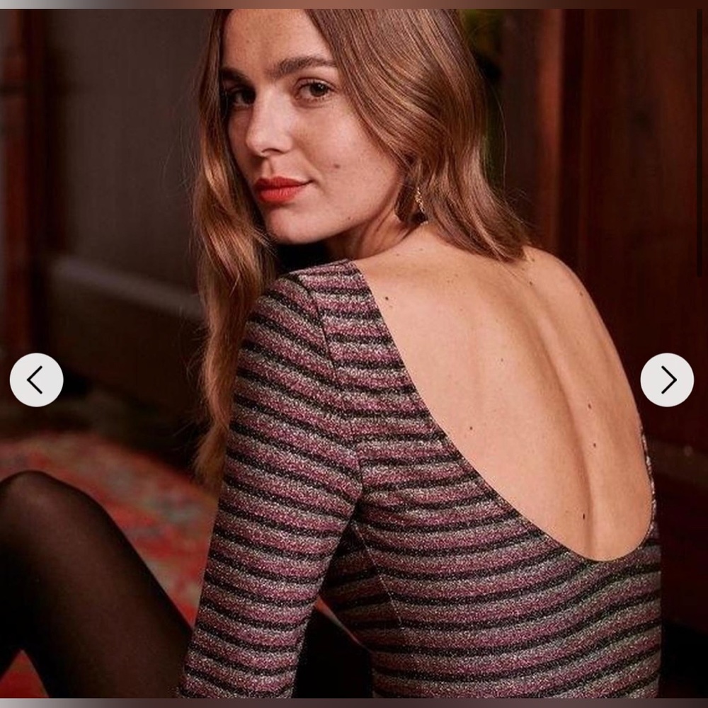 Sezane glittery top size 6